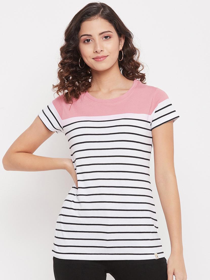 round neck striped regular tee - 18387073 - Zoom Image - 0