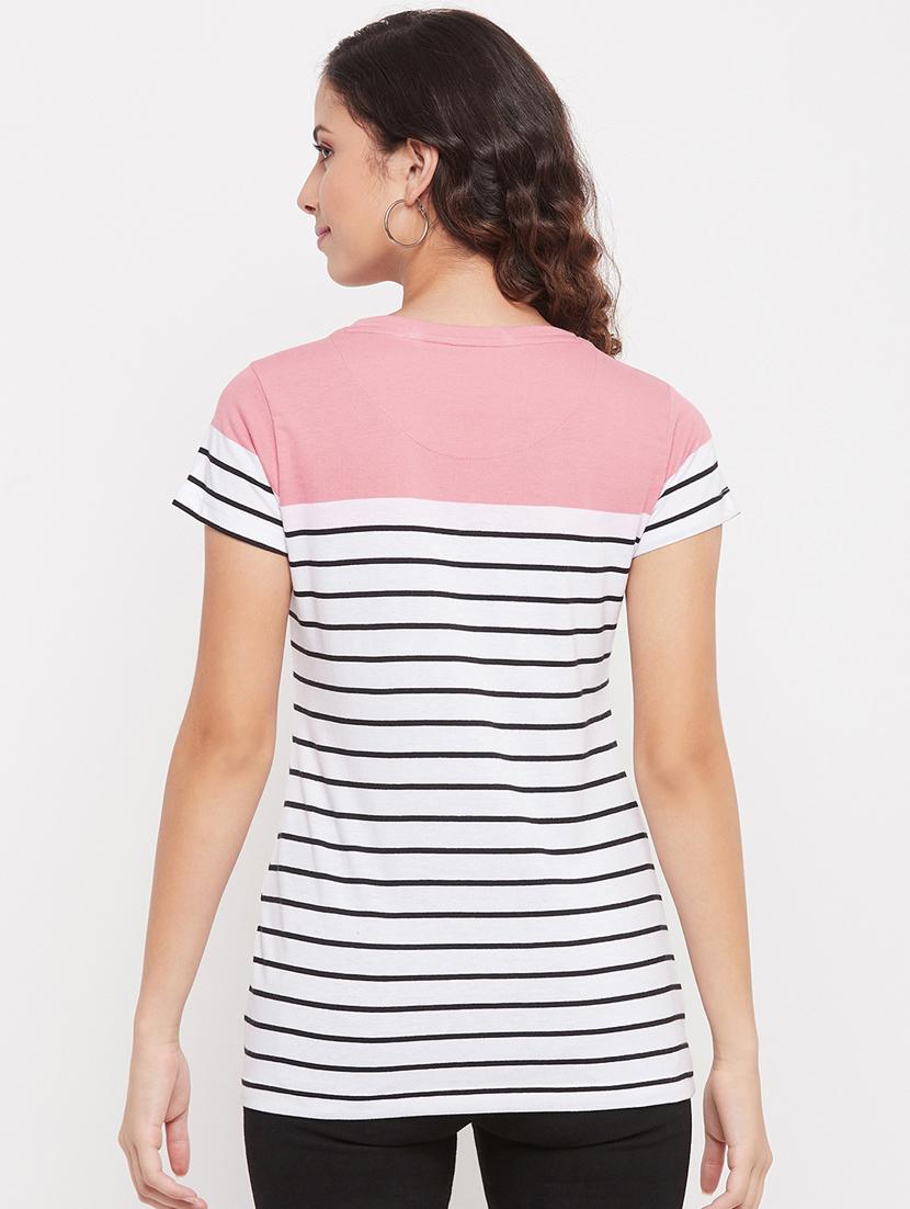 round neck striped regular tee - 18387073 - Standard Image - 3
