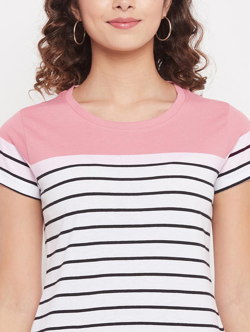 round neck striped regular tee - 18387073 - Standard Image - 5