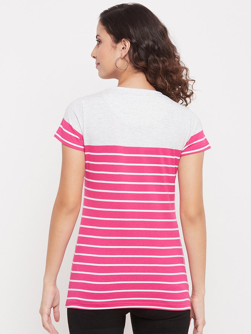 round neck striped regular tee - 18387074 - Standard Image - 3