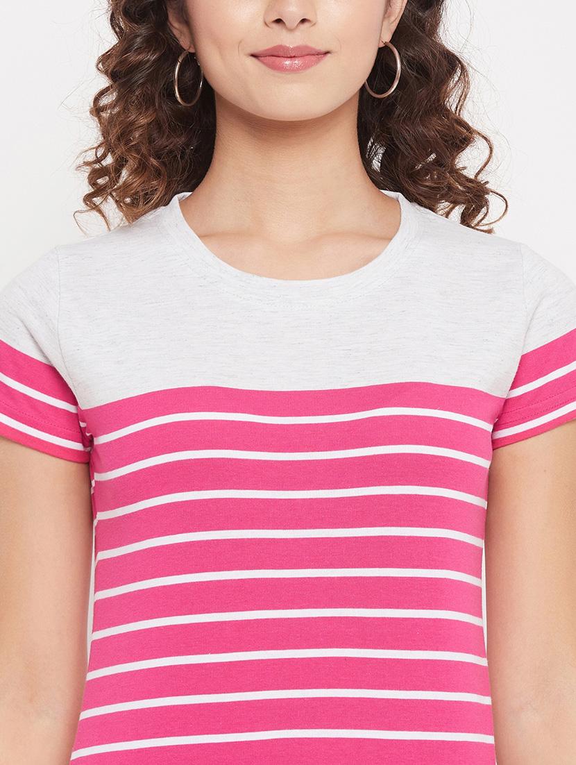 round neck striped regular tee - 18387074 - Standard Image - 5