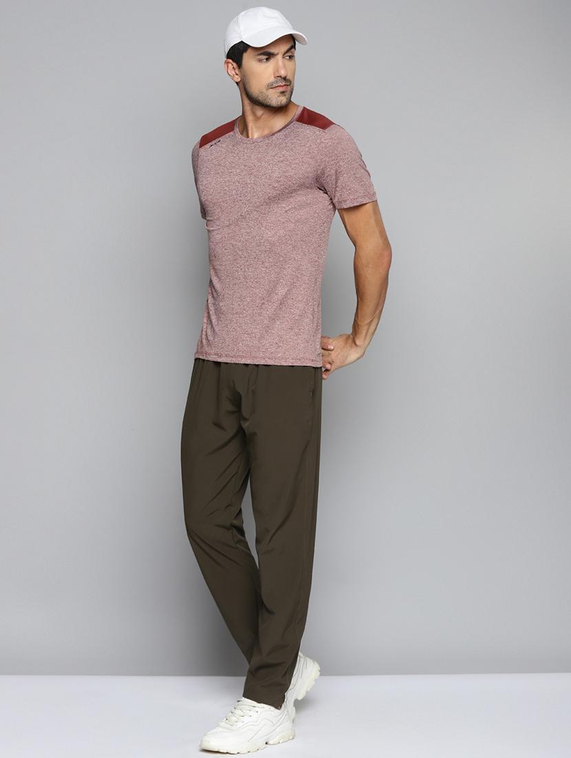 maroon melange t-shirt - 18387153 - Standard Image - 3