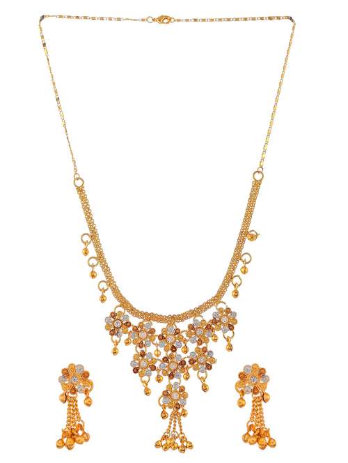 gold brass necklaces and earring - 18387652 -  Standard Image - 0