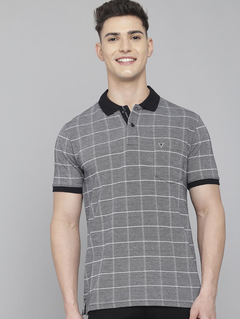 grey checkered polo t-shirt - 18388251 - Zoom Image - 0