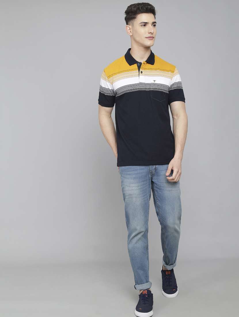 navy striped polo t-shirt - 18388258 -  Standard Image - 3