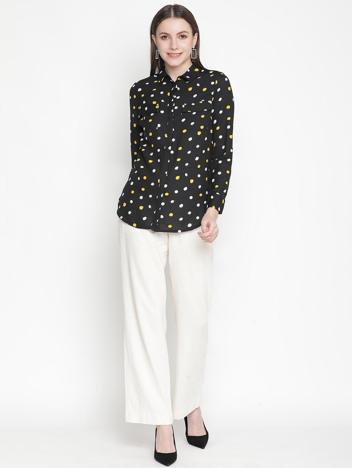 curved hem printed shirt - 18388424 - Standard Image - 3