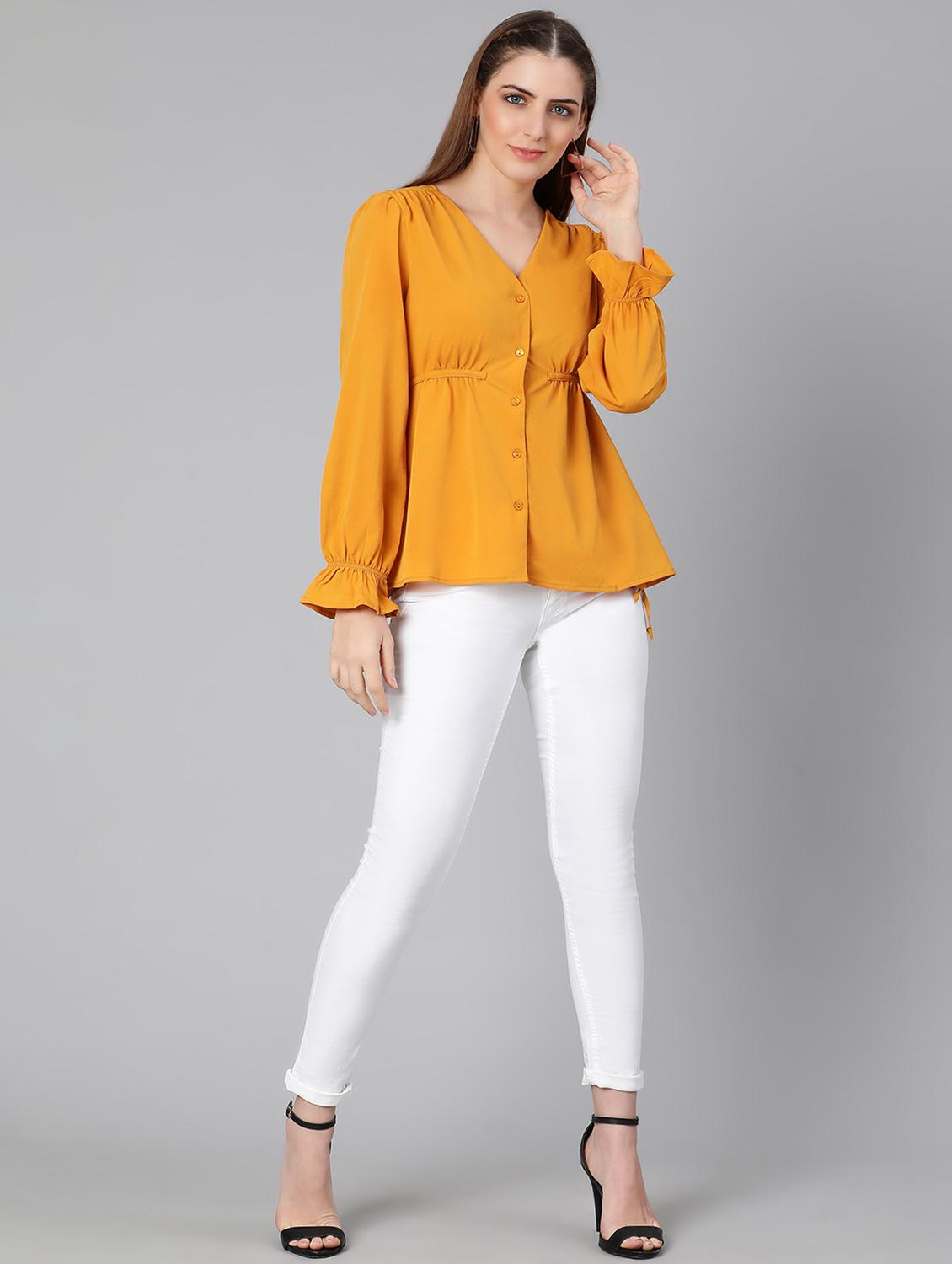 women's straight v neck top - 18388458 - Standard Image - 3