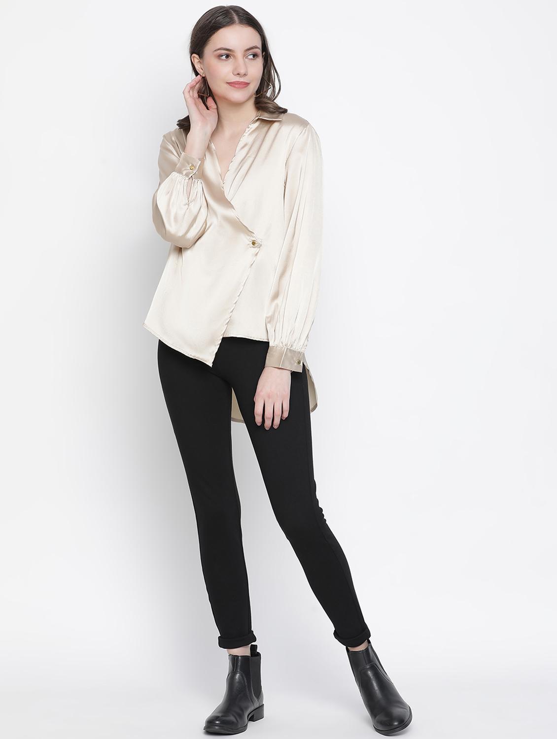 overlap neck high low top - 18388482 - Standard Image - 3