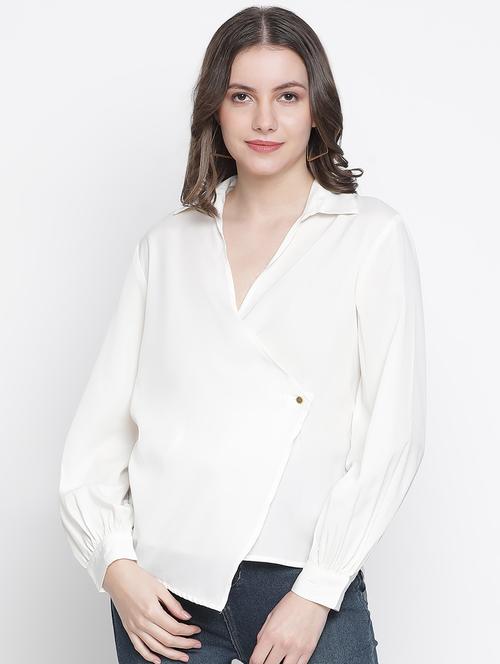 overlap neck high low top - 18388483 - Standard Image - 0