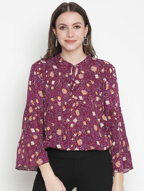 women's blouson tie-up neck top - 18388489 -  Standard Image - 0