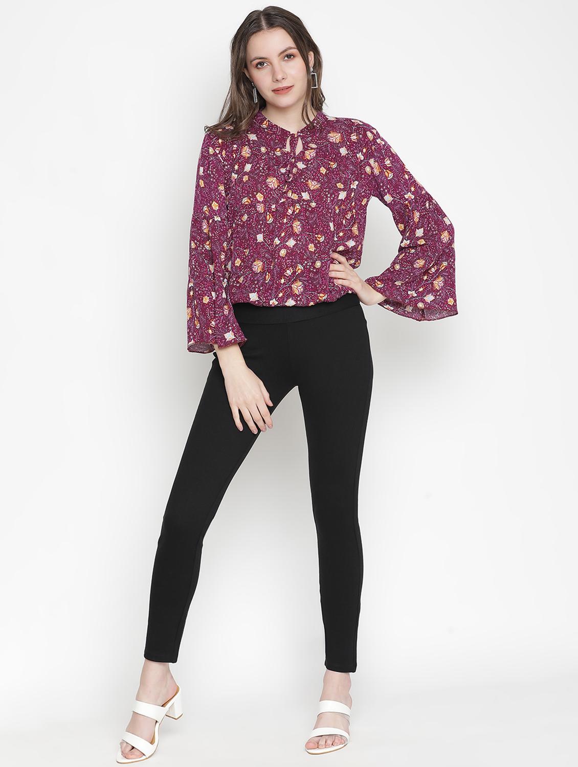 women's blouson tie-up neck top - 18388489 - Standard Image - 3