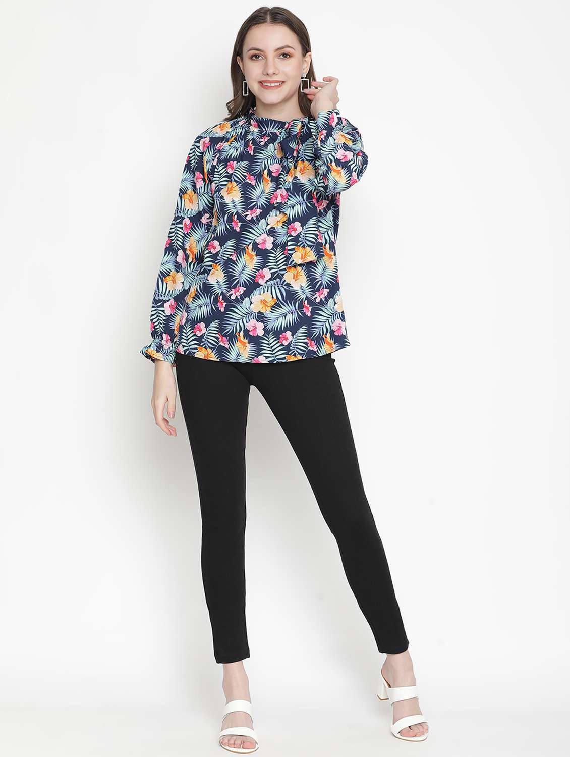 women's straight tie-up neck top - 18388498 -  Standard Image - 3