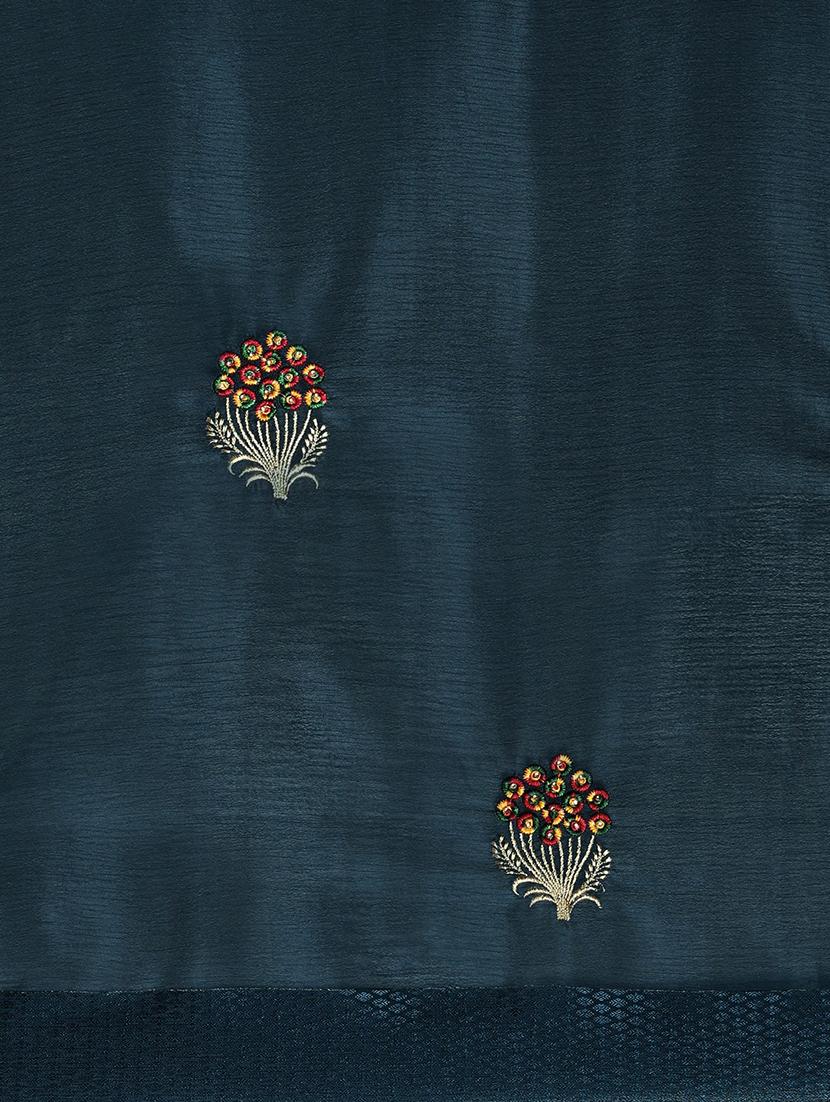 floral embroidered saree with blouse - 18388703 - Standard Image - 3