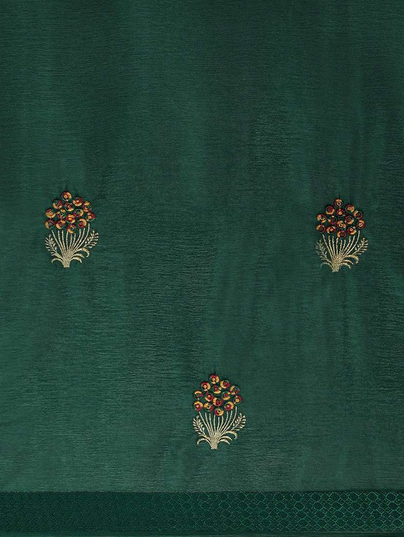 green chiffon embroidered saree with blouse - 18388705 -  Standard Image - 3