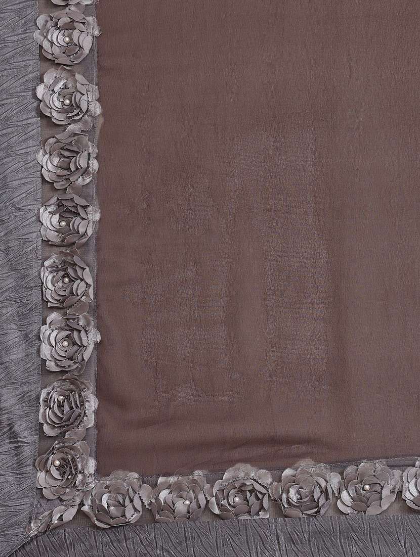 women's bordered royal blue colored saree with blouse - 18389418 -  Standard Image - 3