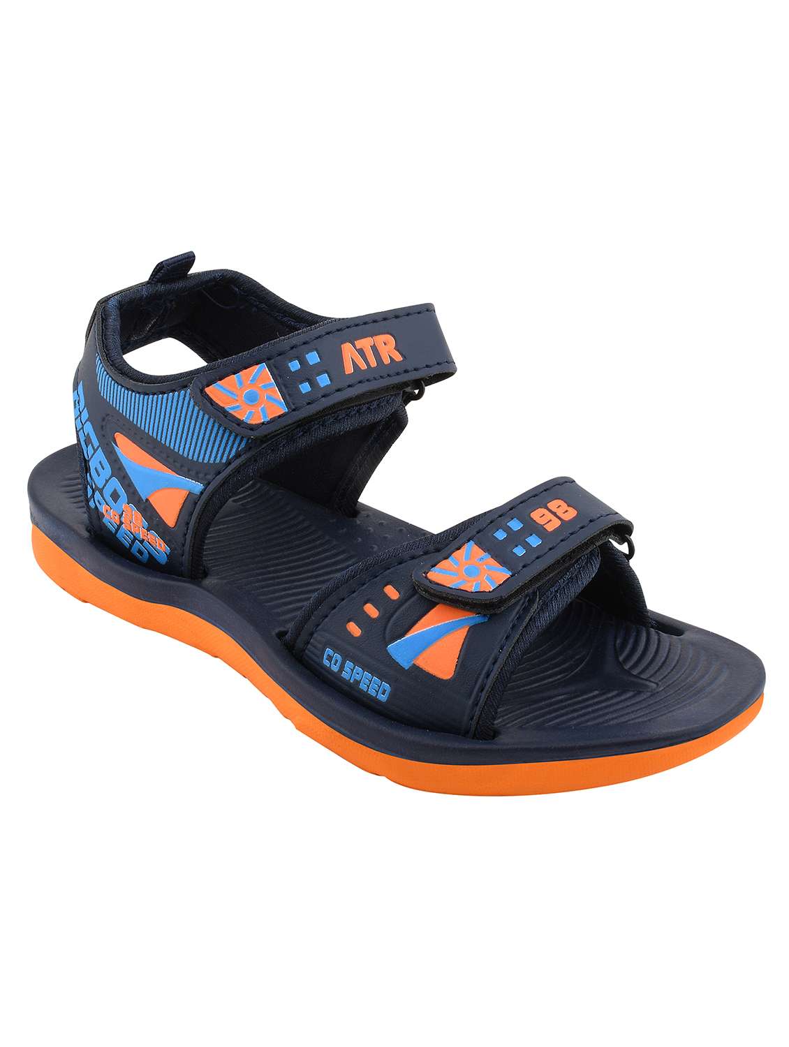 navy blue leatherette sandals & floater