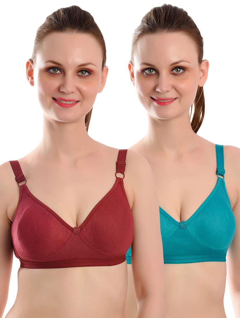pack of 2 solid regular bra
