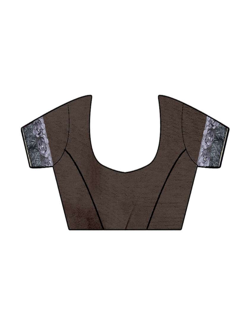 women's floral grey colored saree with blouse - 18389593 -  Standard Image - 3