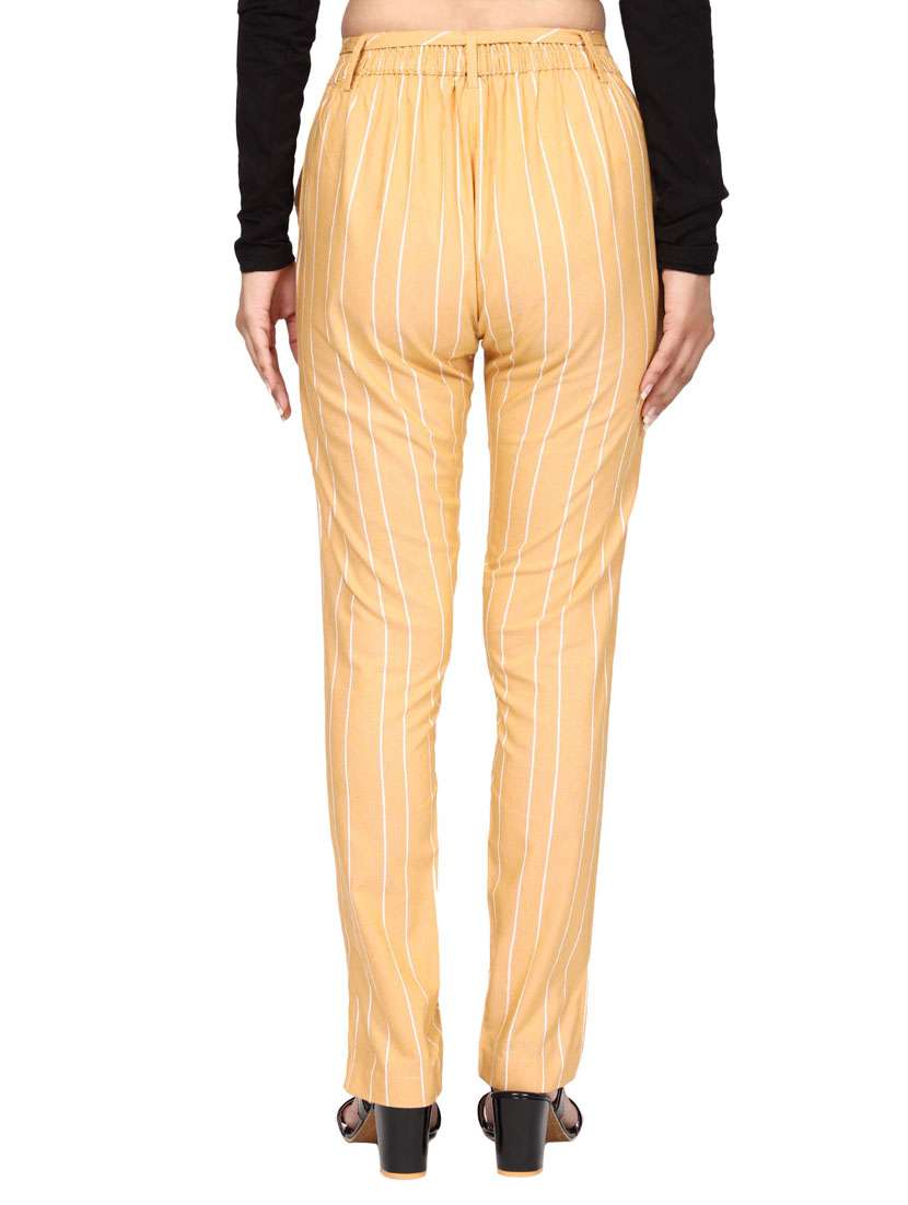 women mid rise striped cigarette pant - 18389611 -  Standard Image - 3