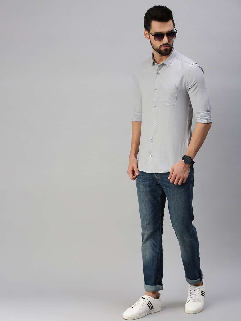 mens solid casual shirt - 18389646 -  Standard Image - 3