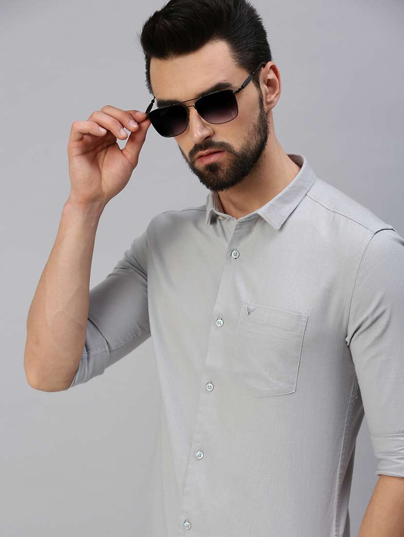 mens solid casual shirt - 18389646 -  Standard Image - 5