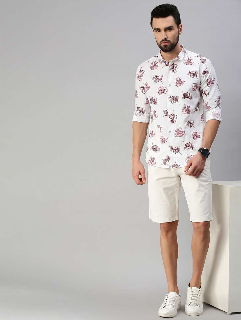 mens leaf print casual shirt - 18389652 -  Standard Image - 3
