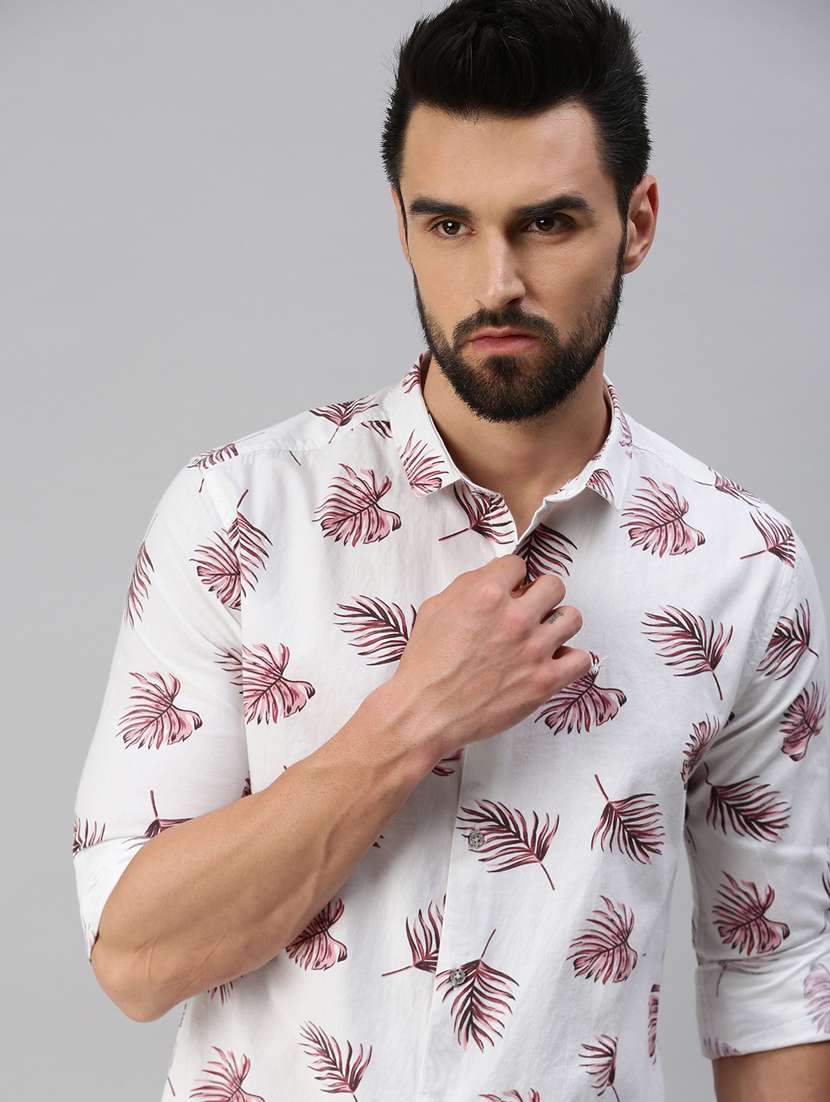 mens leaf print casual shirt - 18389652 -  Standard Image - 5