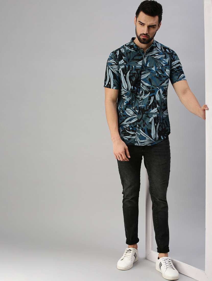 mens leaf print casual shirt - 18389688 -  Standard Image - 3