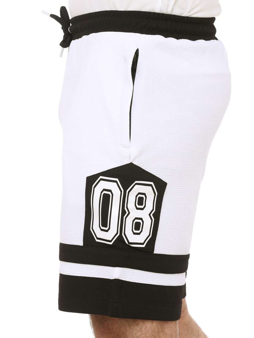 white color-blocked short - 18389898 -  Standard Image - 3