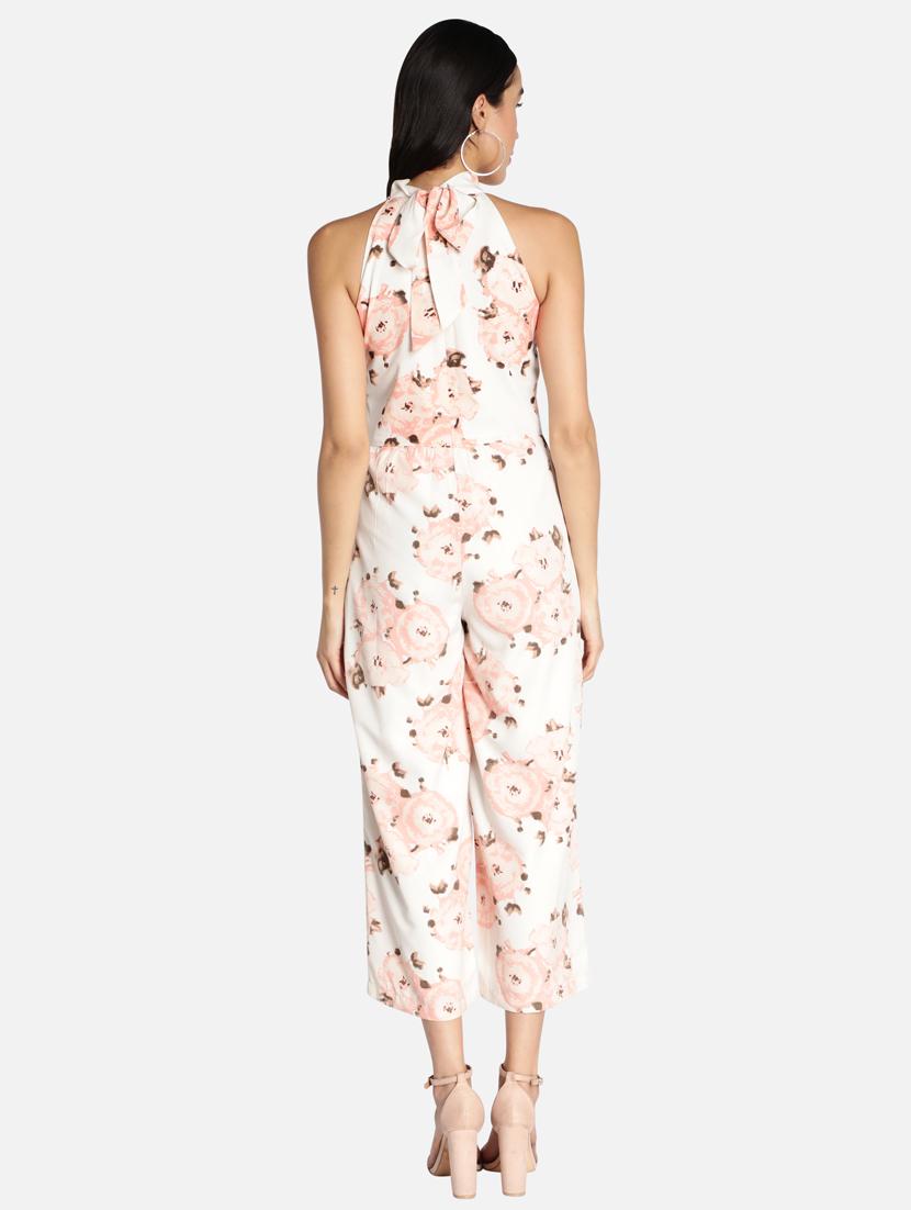 halter neck floral full leg jumpsuit - 18389903 -  Standard Image - 3