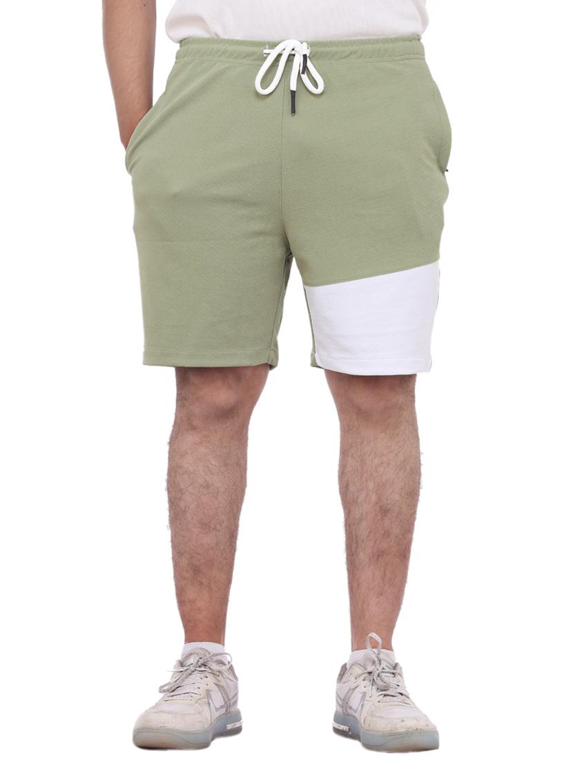 green color-blocked short - 18389911 -  Zoom Image - 0