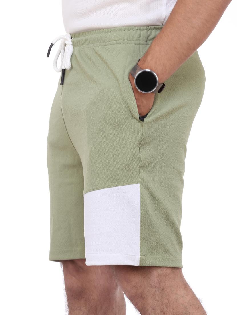 green color-blocked short - 18389911 - Standard Image - 3