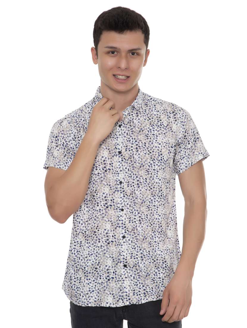 white printed casual shirt