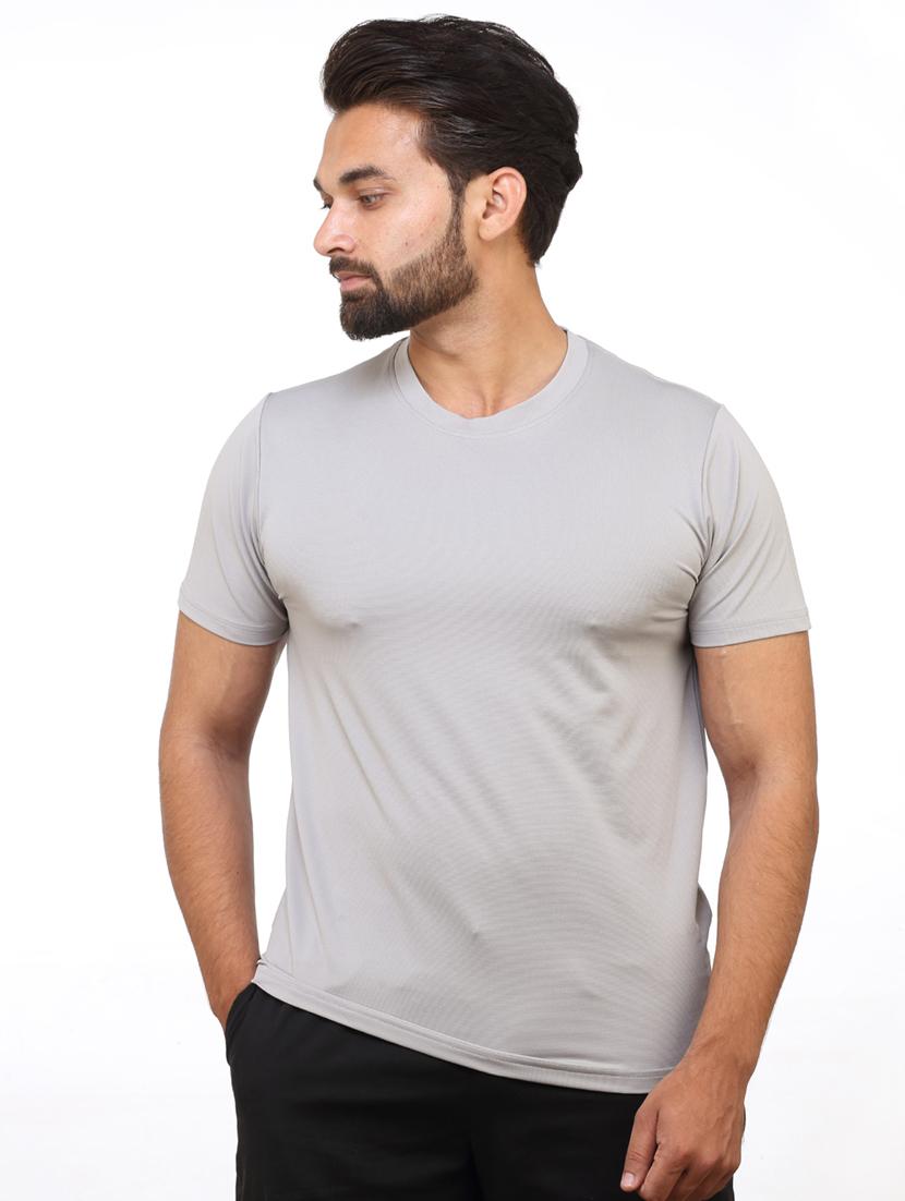 grey solid t-shirt - 18390005 -  Zoom Image - 0