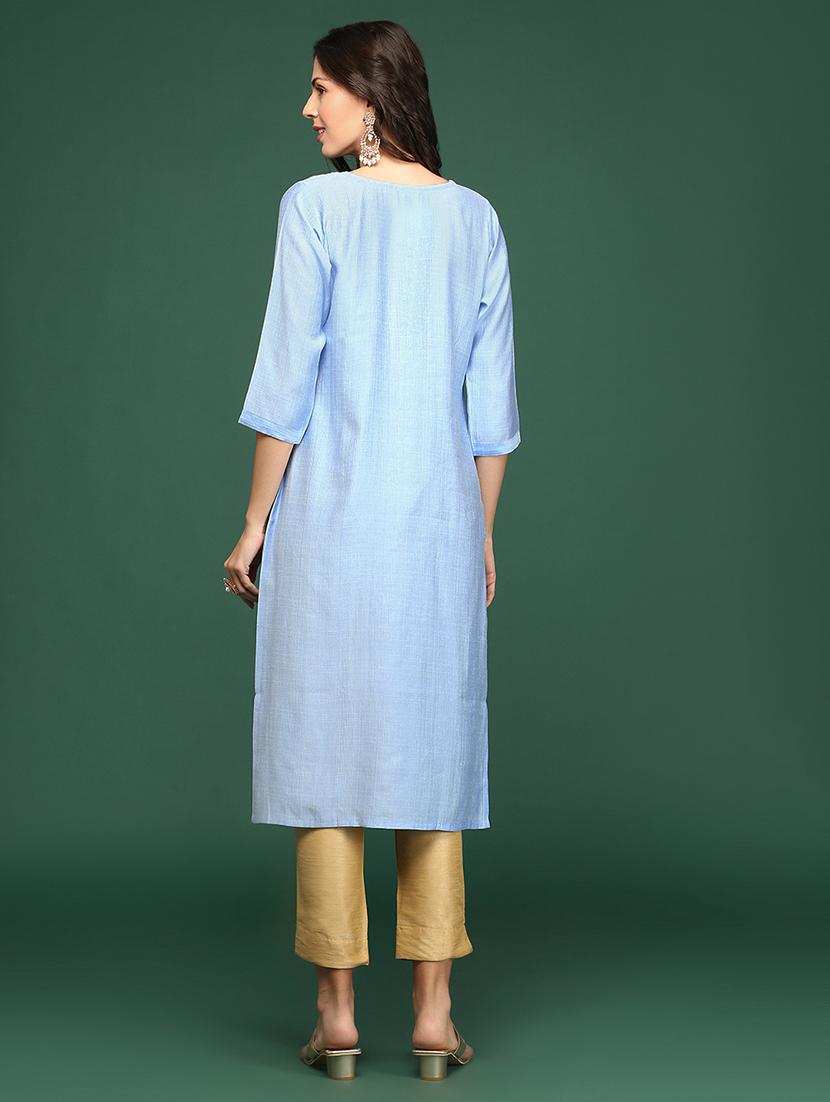 women's straight kurta - 18390225 - Standard Image - 3