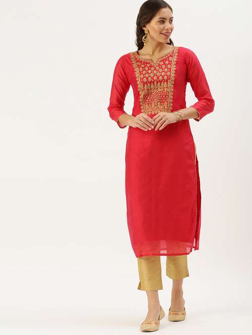 women's straight kurta - 18390236 - Standard Image - 0
