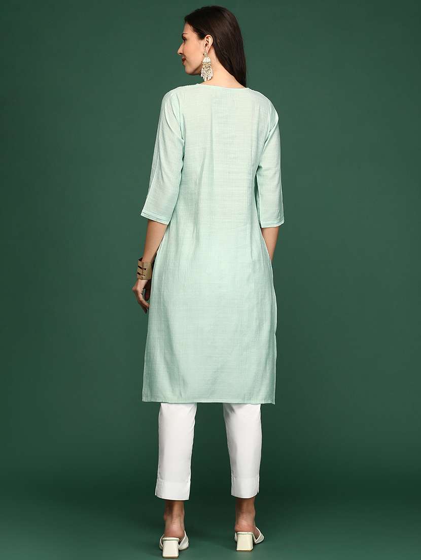 women's straight kurta - 18390238 -  Standard Image - 3