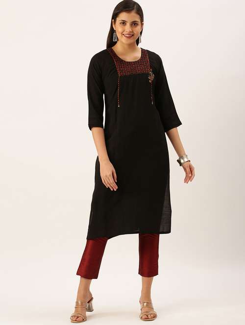 women's straight kurta - 18390243 -  Standard Image - 0