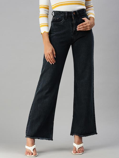 women's plain wide leg jeans - 18390284 -  Standard Image - 0