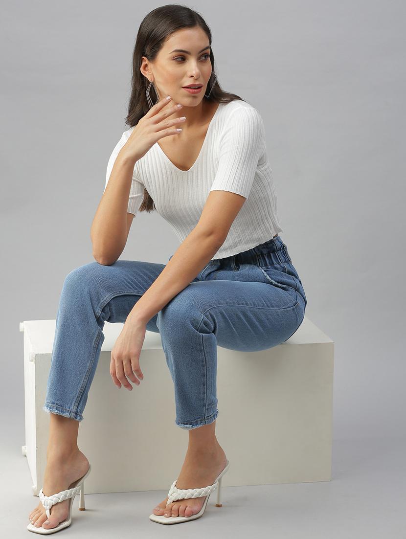 high rise stone wash jean - 18390290 - Standard Image - 3