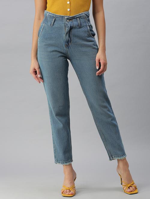 high rise stone wash jean - 18390309 - Standard Image - 0