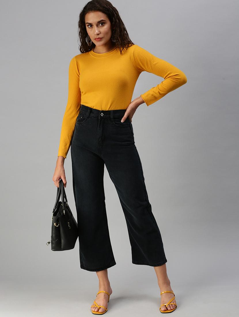 women's plain straight fit jeans - 18390314 - Standard Image - 3