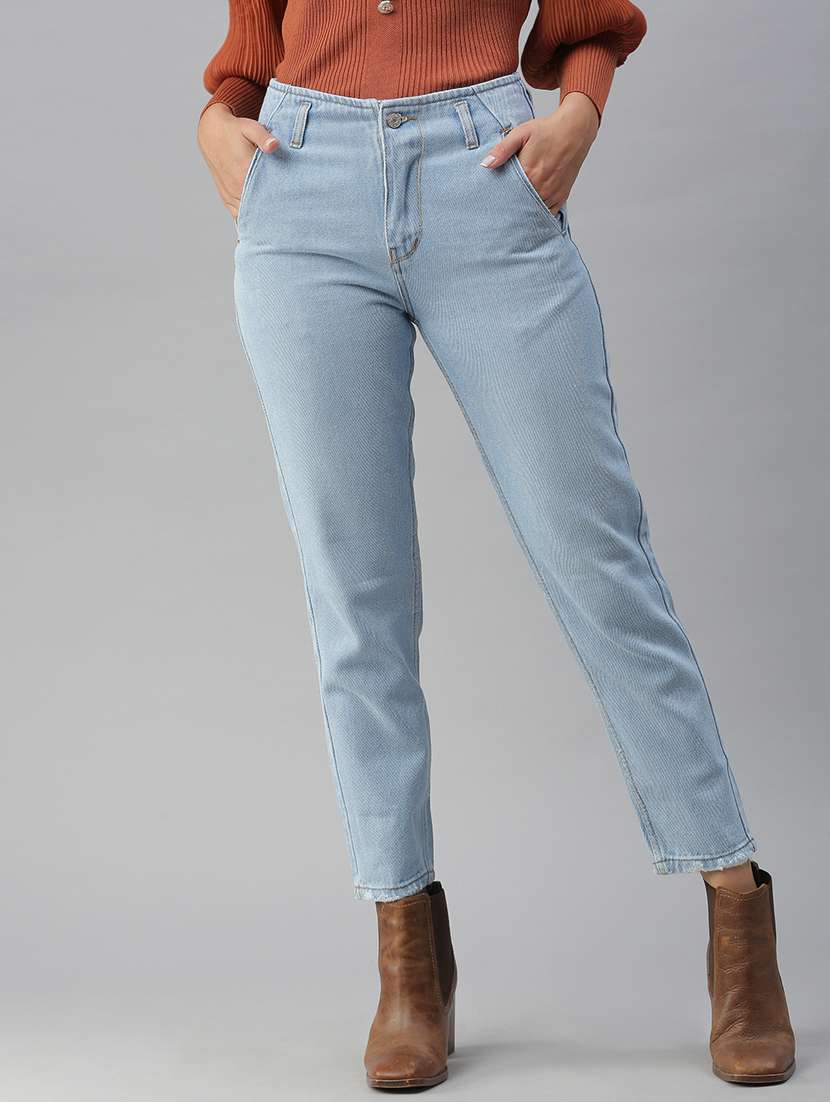 women's plain mom fit jeans