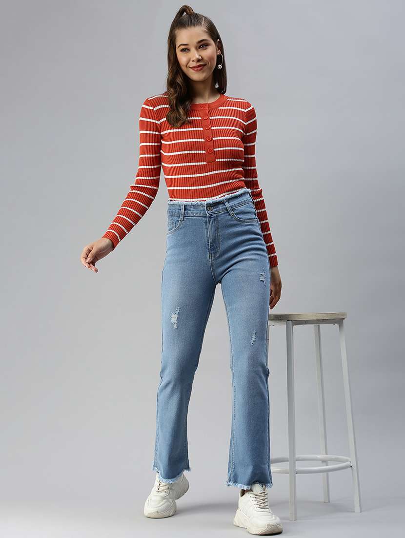 women's distress bootcut fit jeans - 18390338 -  Standard Image - 3