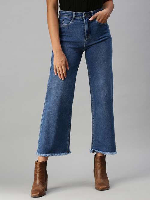 women's plain straight fit jeans - 18390341 - Standard Image - 0