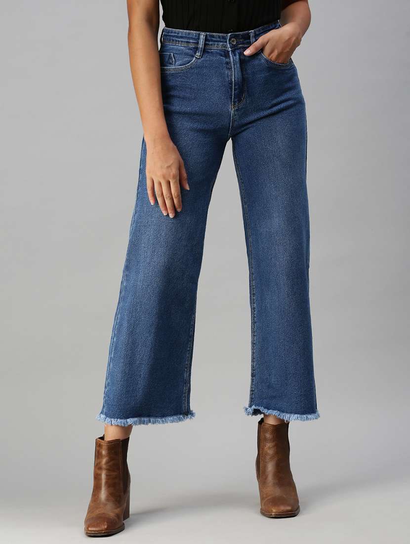 women's plain straight fit jeans - 18390341 - Zoom Image - 0