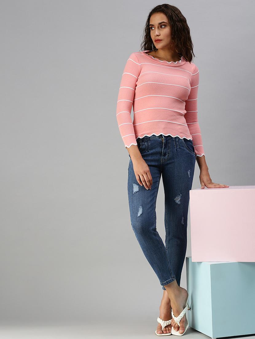 high rise distress jean - 18390343 - Standard Image - 3
