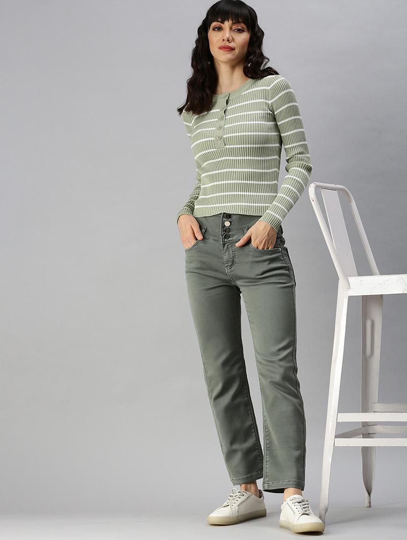 women's plain straight fit jeans - 18390351 - Standard Image - 3