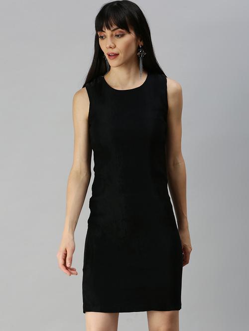 sleeveless solid sheath dress - 18390398 - Standard Image - 0