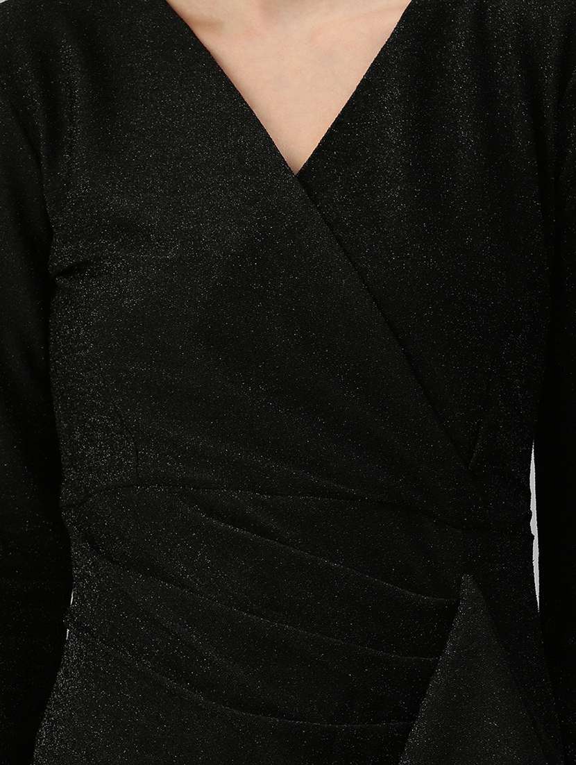 v-neck solid bodycon dress - 18390459 -  Standard Image - 3